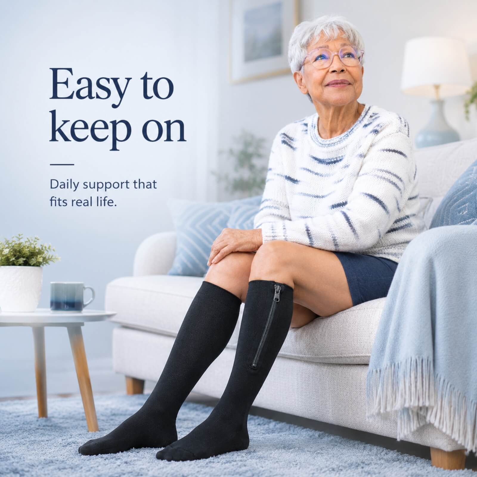 Zipper Compression Socks ?C 15?C20mmHg Graduated Support for Leg Comfort - Image 7