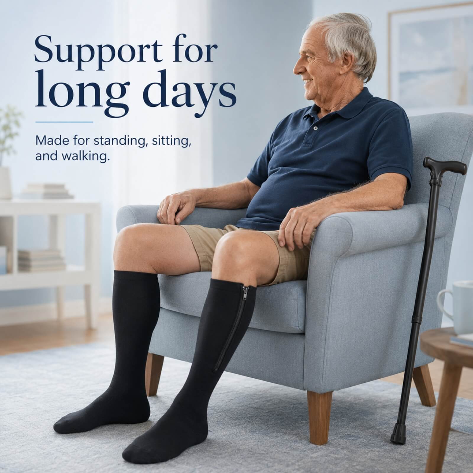Zipper Compression Socks ?C 15?C20mmHg Graduated Support for Leg Comfort - Image 8