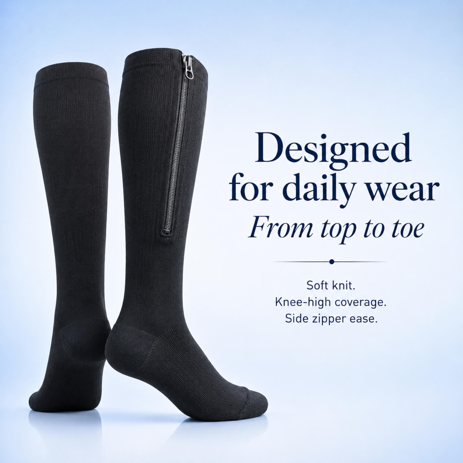 Zipper Compression Socks ?C 15?C20mmHg Graduated Support for Leg Comfort - Image 10