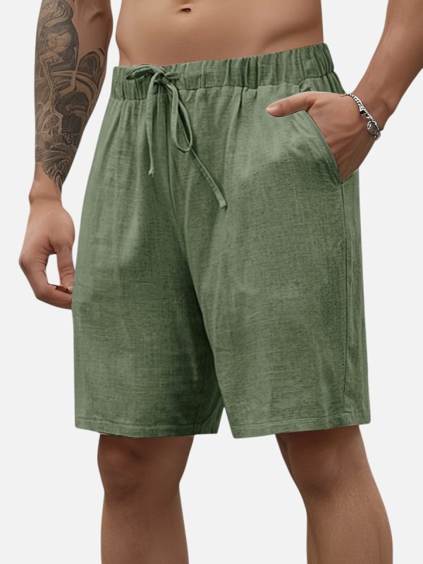 Men's Casual Drawstring Shorts ?C Lightweight Linen Look - Image 7