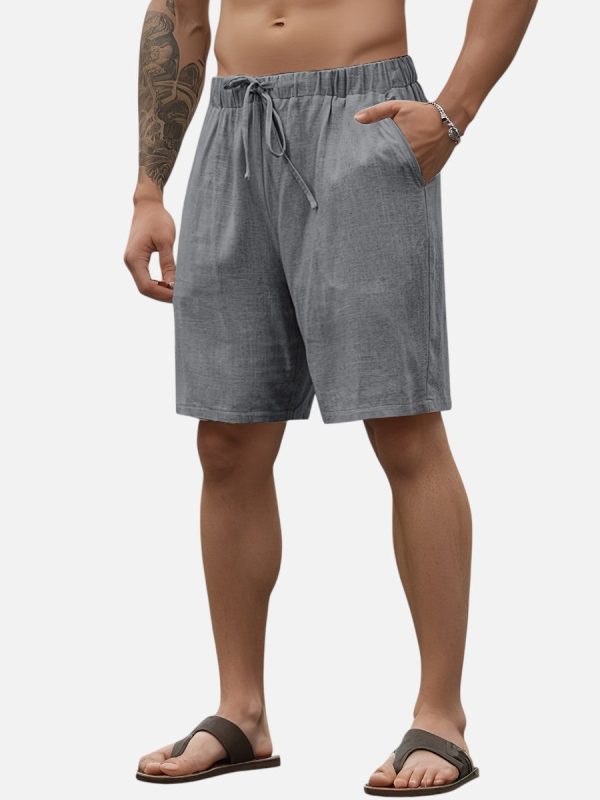 Men's Casual Drawstring Shorts ?C Lightweight Linen Look - Image 10