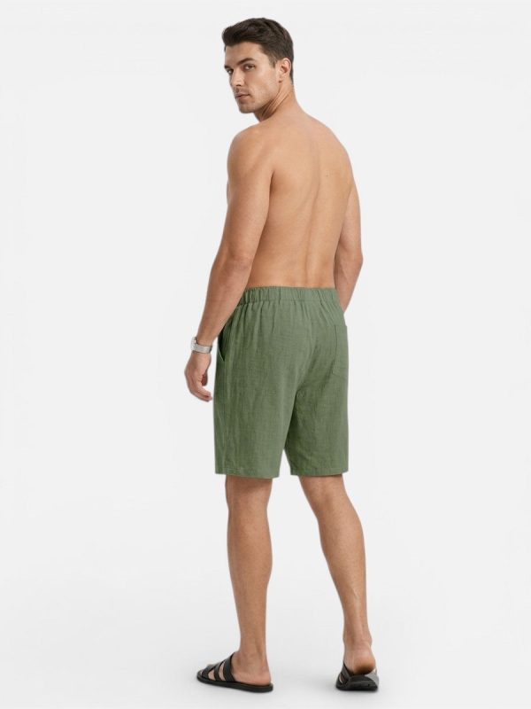 Men's Casual Drawstring Shorts ?C Lightweight Linen Look - Image 5