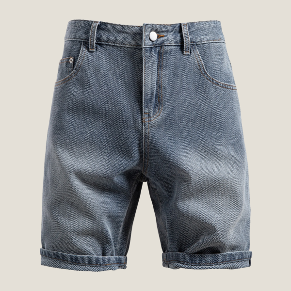 Men's Denim Shorts ?C Relaxed Fit Rolled Hem Summer Style - Image 7