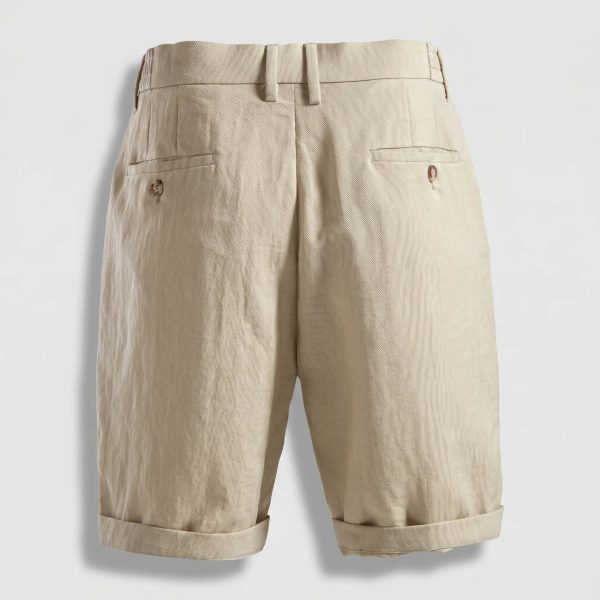 Men's Pleated Linen Look Shorts ?C Tailored Summer Fit - Image 3