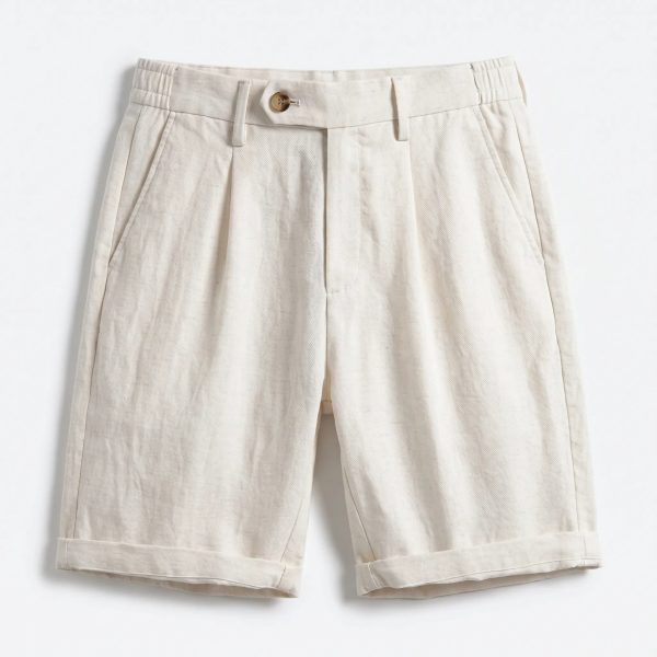 Men's Pleated Linen Look Shorts ?C Tailored Summer Fit - Image 5