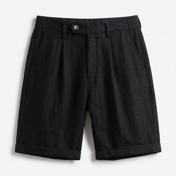 Men's Pleated Linen Look Shorts ?C Tailored Summer Fit - Image 6
