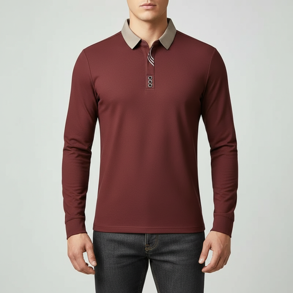 Men's Portofino Long-Sleeve Polo Shirt - Image 10