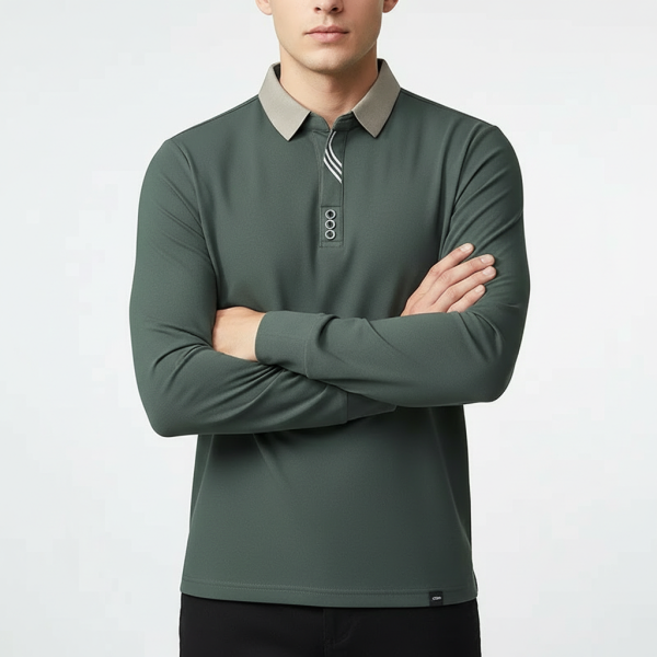 Men's Portofino Long-Sleeve Polo Shirt - Image 3