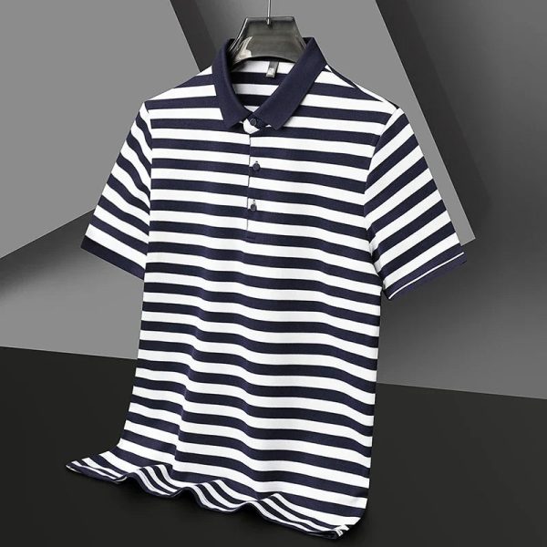 Men's Broughton Striped Cotton Polo - Image 8