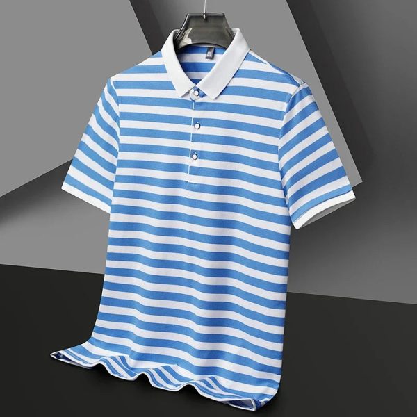 Men's Broughton Striped Cotton Polo - Image 2