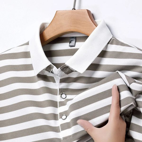 Men's Broughton Striped Cotton Polo - Image 6