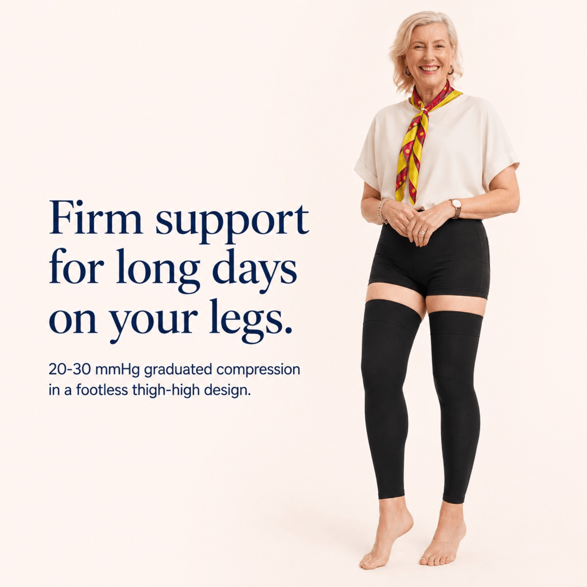 Unilva 20-30 mmHg Footless Thigh-High Compression Leg Sleeves - Image 2
