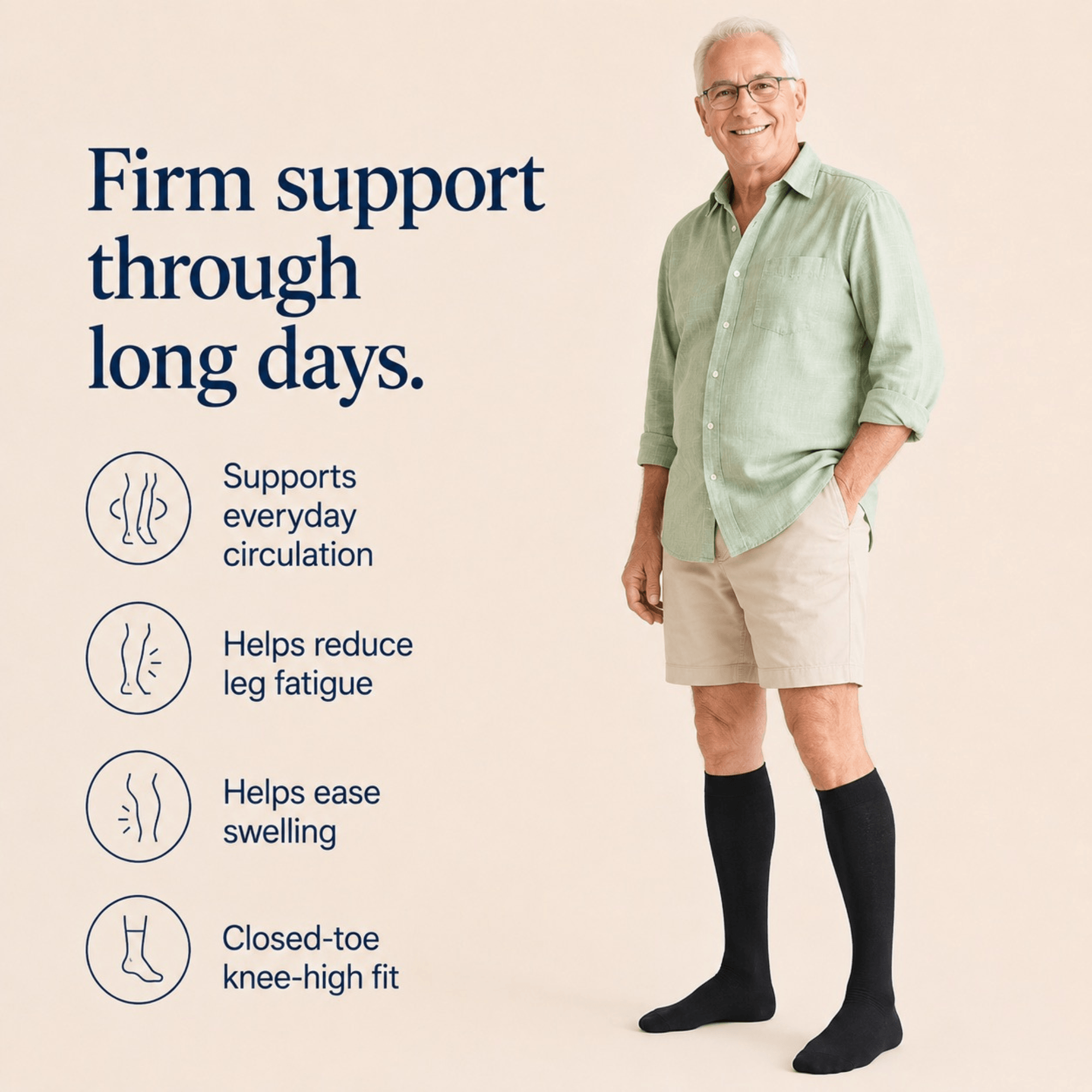 Unilva 20-30 mmHg Knee-High Graduated Compression Socks - Image 3