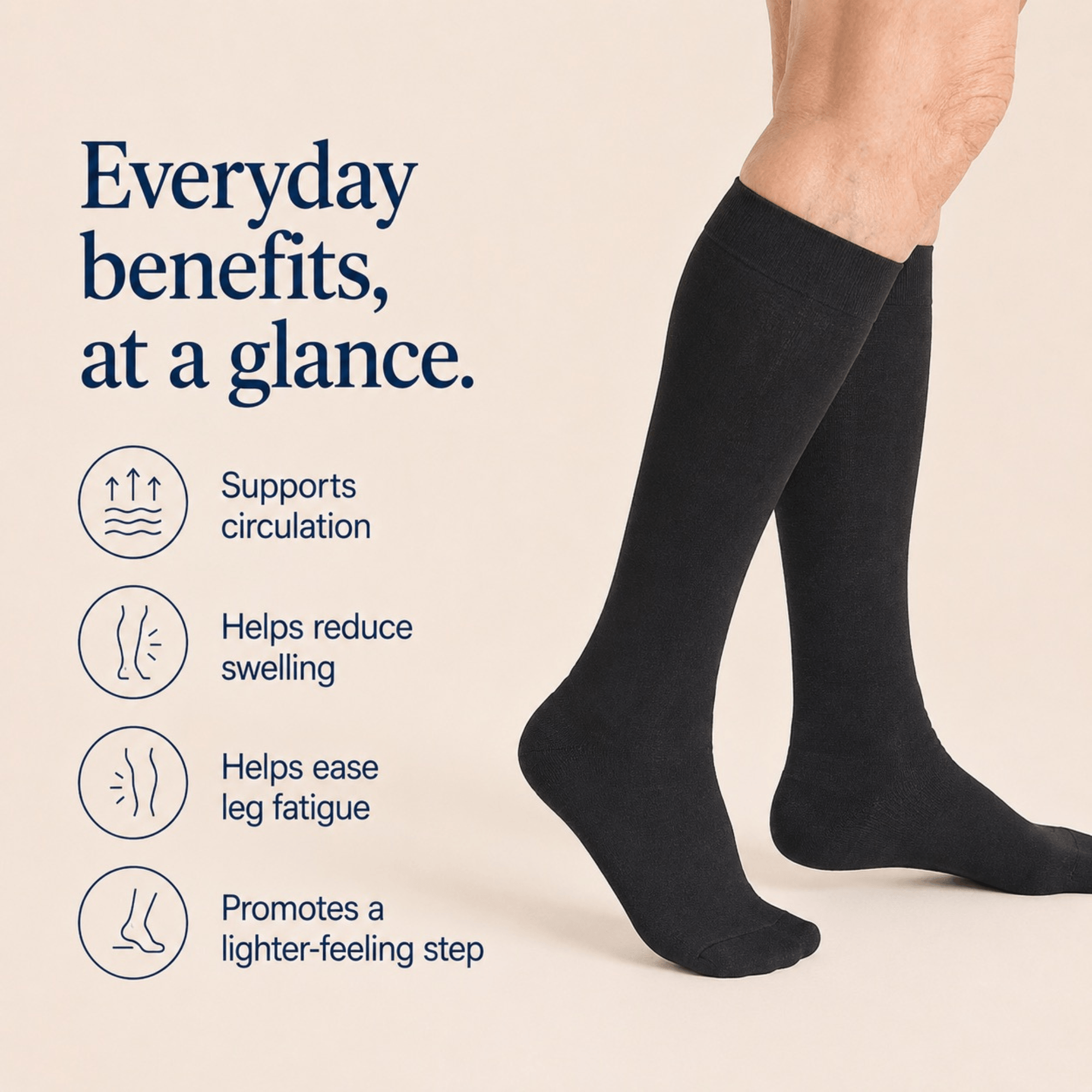 Unilva 20-30 mmHg Knee-High Graduated Compression Socks - Image 7