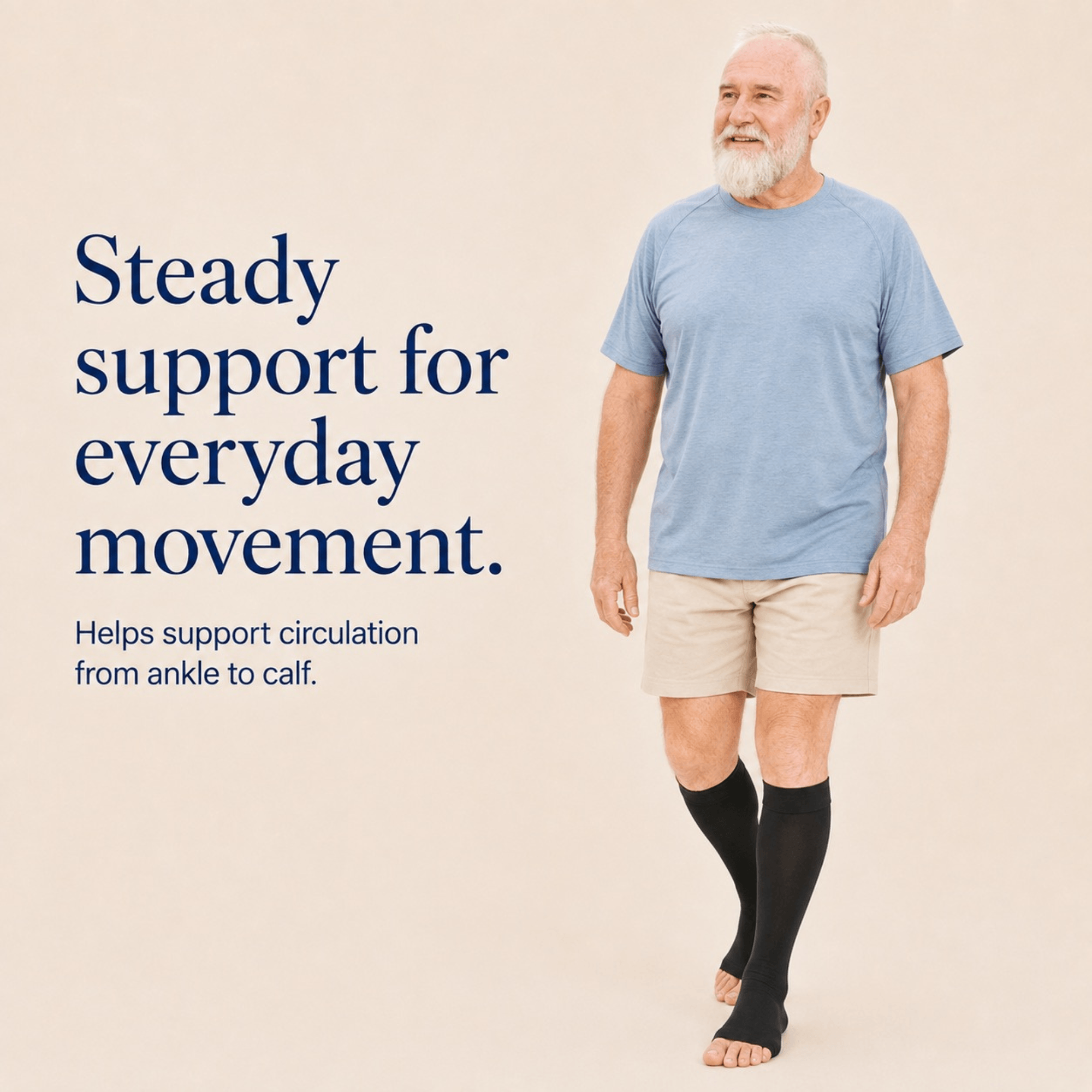 Unilva 20-30 mmHg Open-Toe Knee-High Compression Socks - Image 3