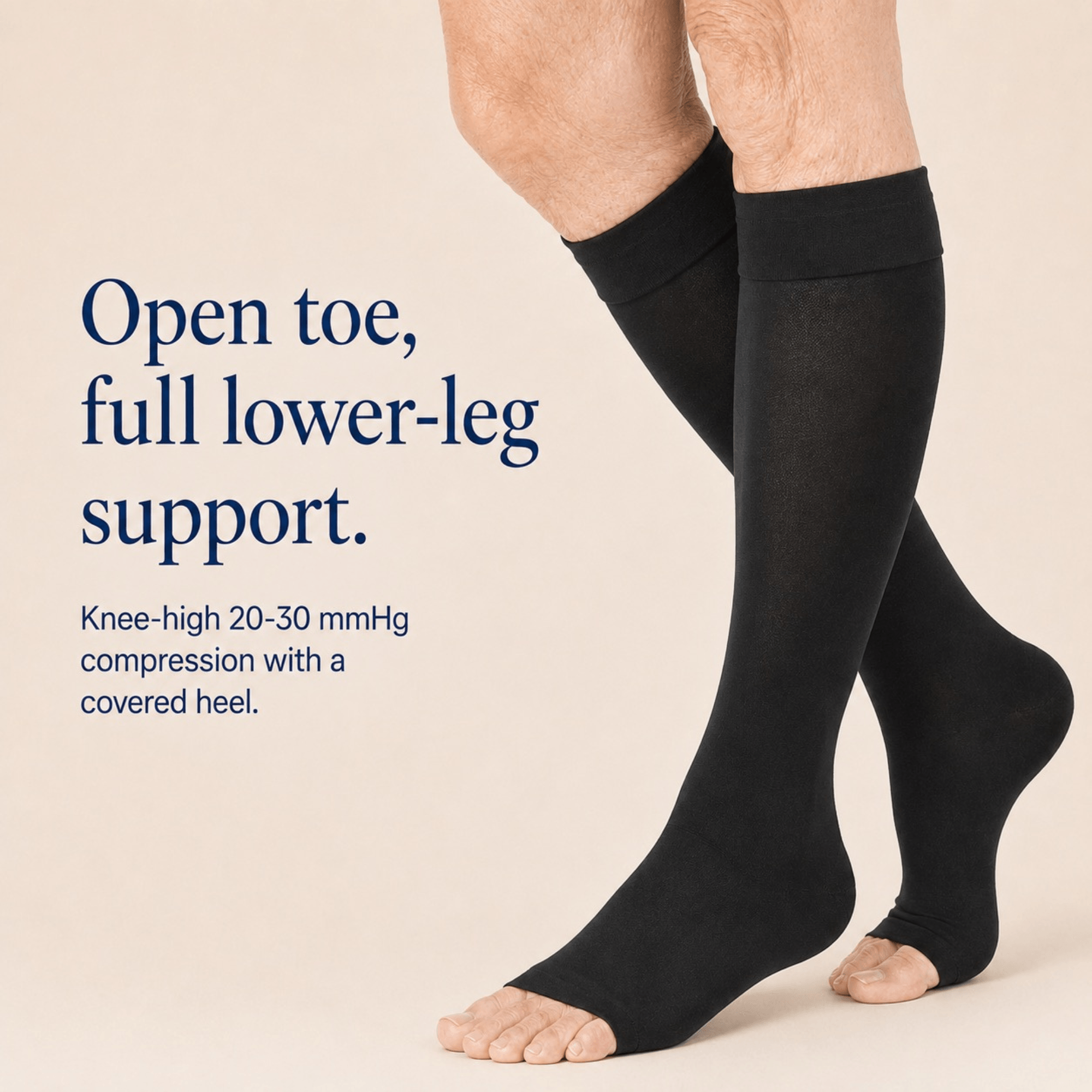 Unilva 20-30 mmHg Open-Toe Knee-High Compression Socks - Image 4