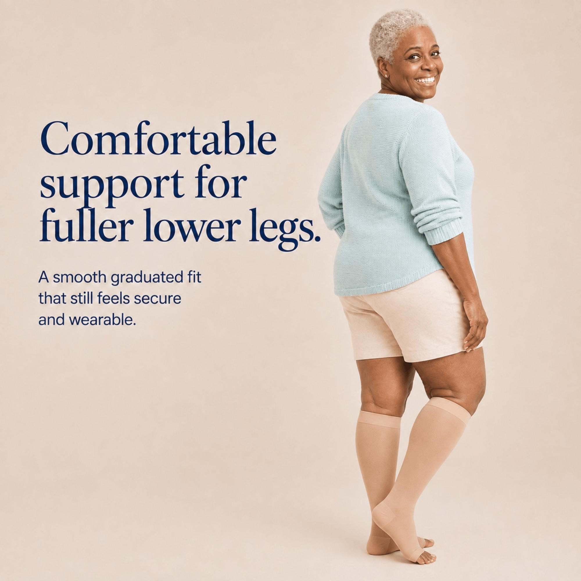 Unilva 20-30 mmHg Open-Toe Knee-High Compression Socks - Image 5