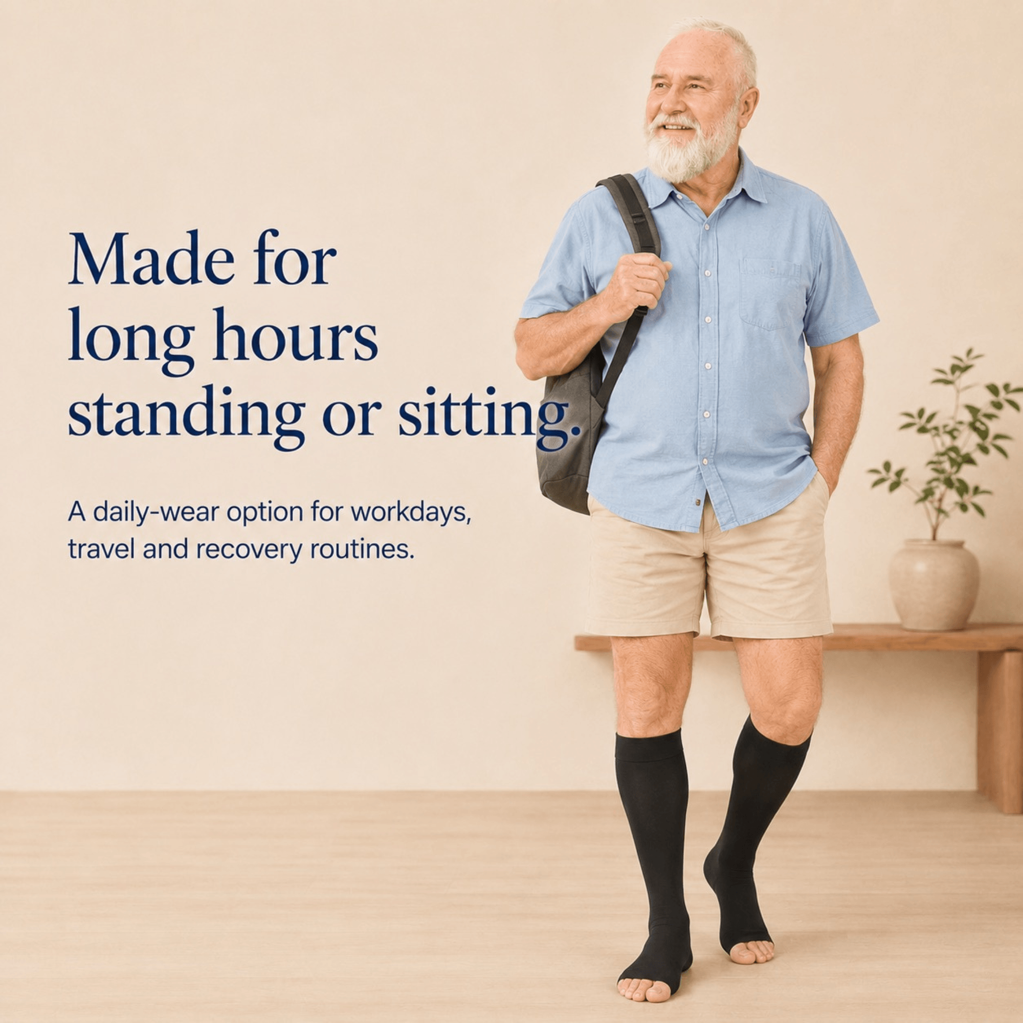 Unilva 20-30 mmHg Open-Toe Knee-High Compression Socks - Image 6