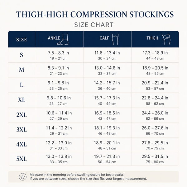 Unilva 20-30 mmHg Thigh-High Compression Stockings, Open Toe - Image 8