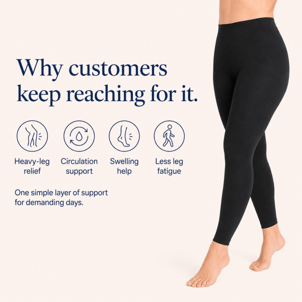 Unilva 20-30 mmHg Waist-High Footless Compression Tights - Image 2