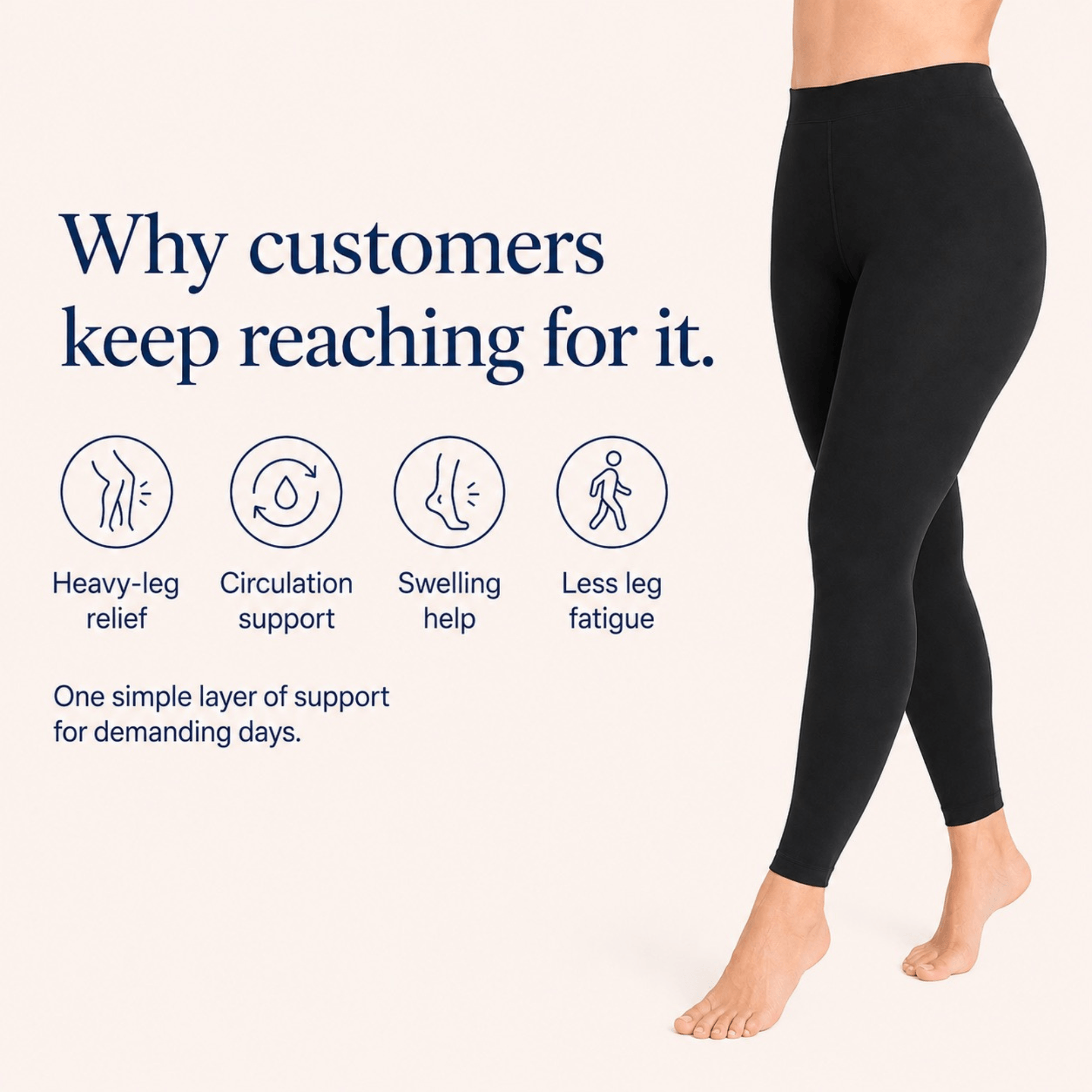 Unilva 20-30 mmHg Waist-High Footless Compression Tights - Image 2