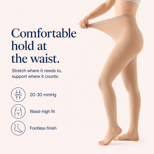 Unilva 20-30 mmHg Waist-High Footless Compression Tights - Image 6