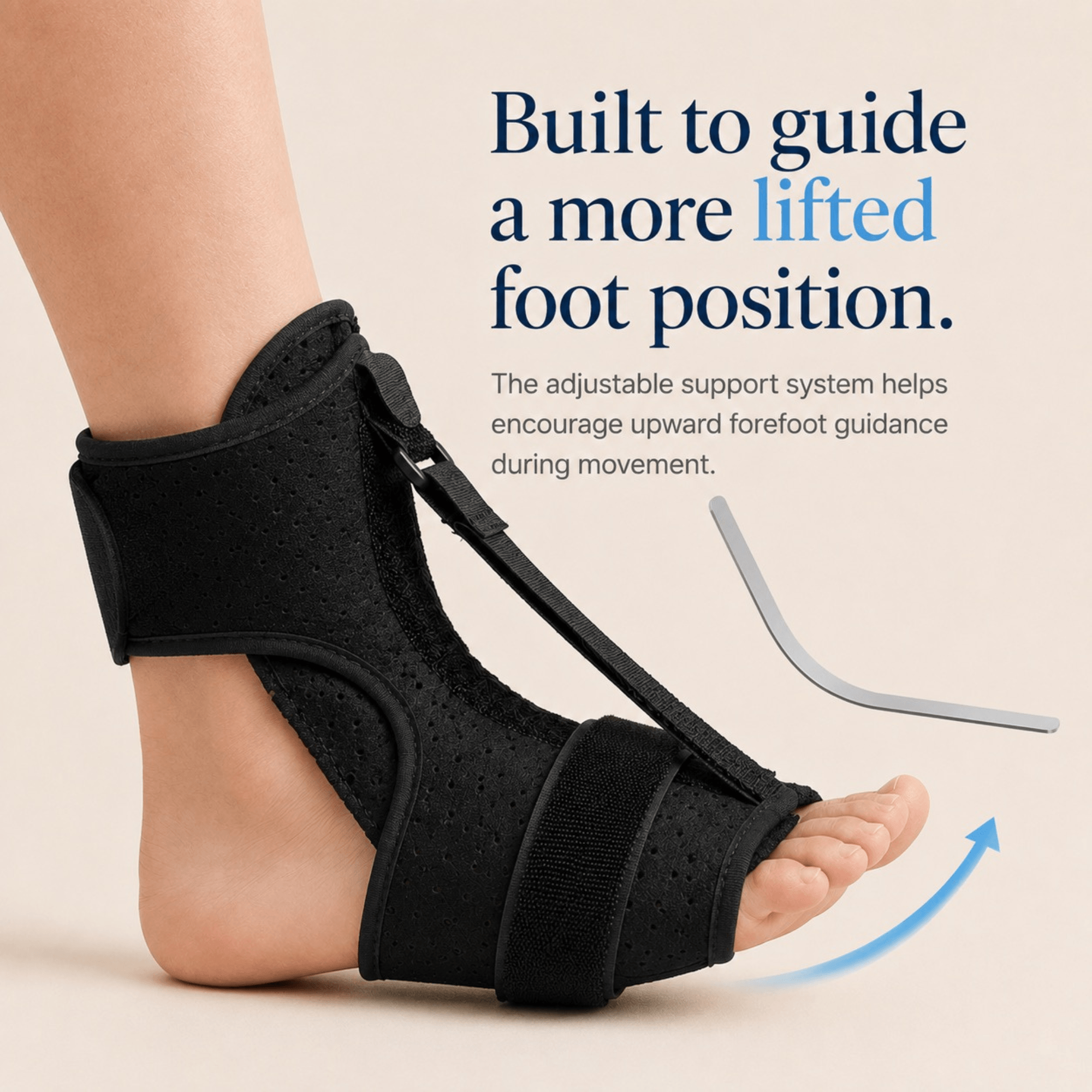 Unilva Adjustable Foot Drop Brace with Dorsiflexion Strap - Image 2