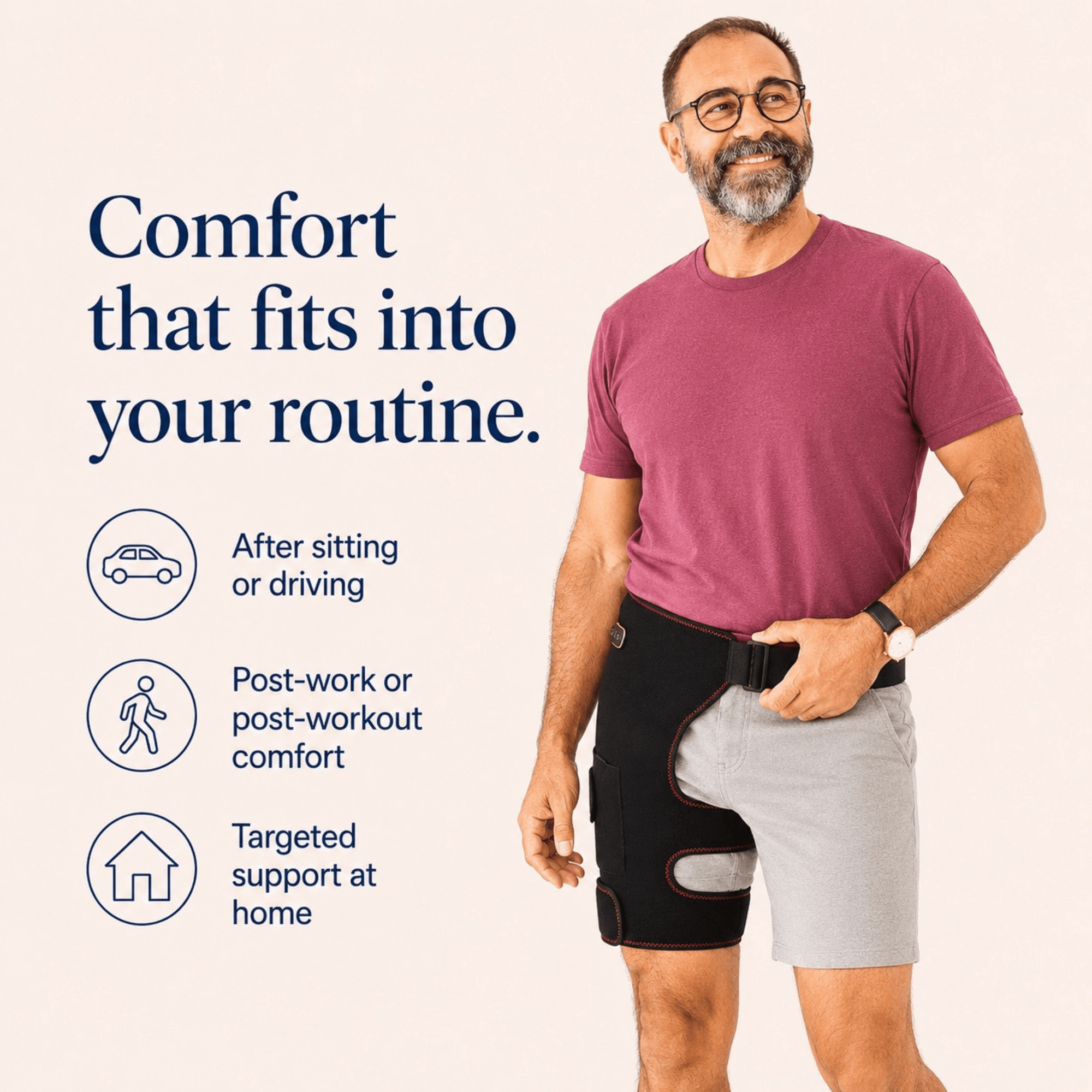 Unilva Heated Hip & Thigh Wrap with Vibration Massage - Image 2