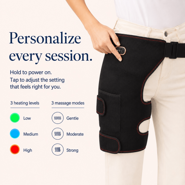 Unilva Heated Hip & Thigh Wrap with Vibration Massage - Image 6