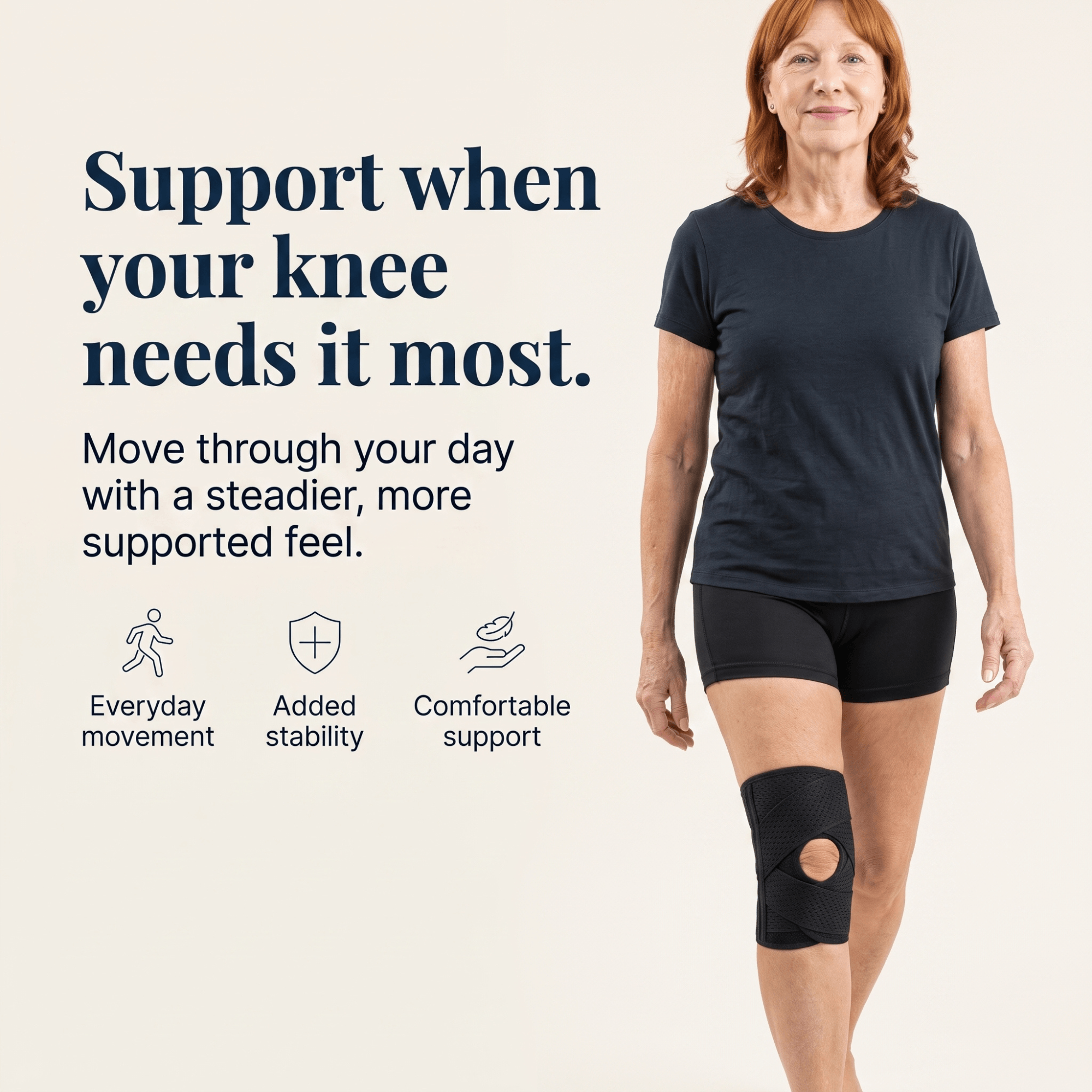 Unilva Meniscus Support Knee Brace with Side Stabilizers - Image 2