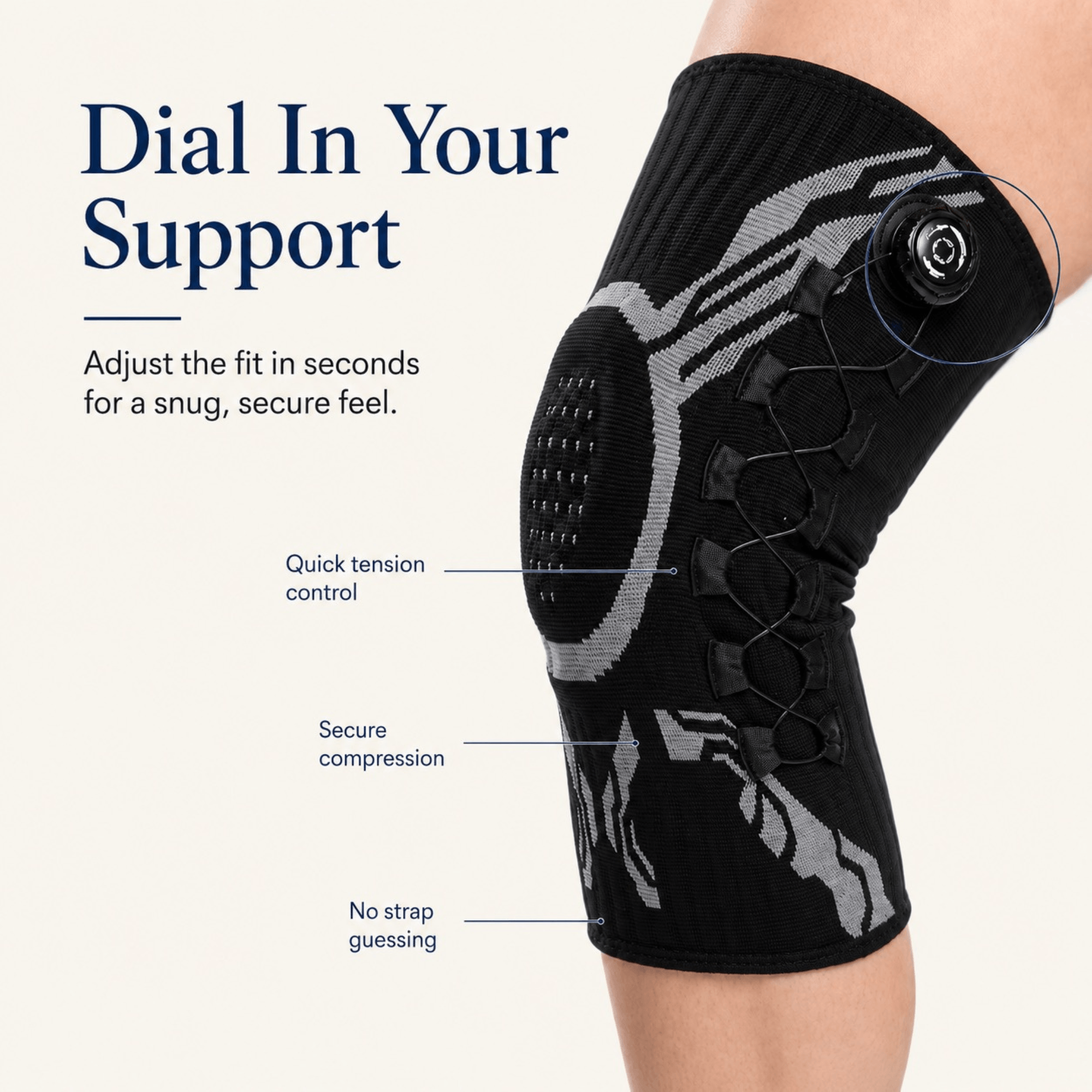 Unilva Precision Dial Adjustable Compression Knee Support Sleeve - Image 3