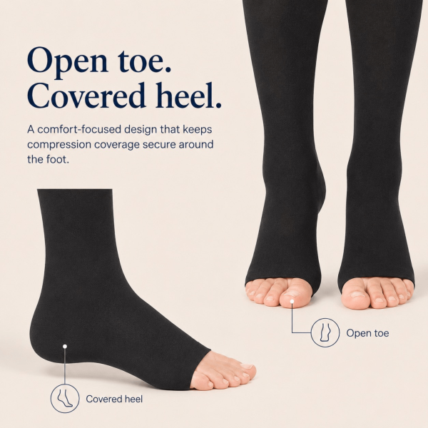 Unilva Women's Waist-High Open-Toe Compression Pantyhose - Image 6