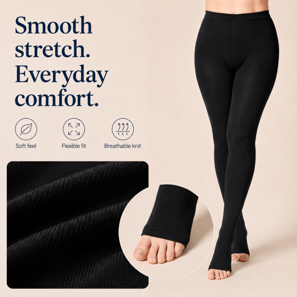 Unilva Women's Waist-High Open-Toe Compression Pantyhose - Image 7