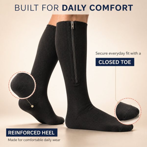 Unilva ZipEase 15-20 mmHg Compression Socks with Zipper - Image 8