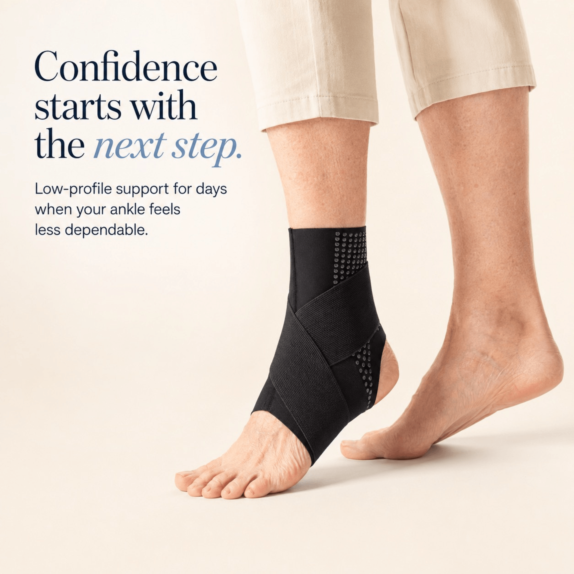 Unilva Adjustable Ankle Brace with Silicone Pads - Image 2