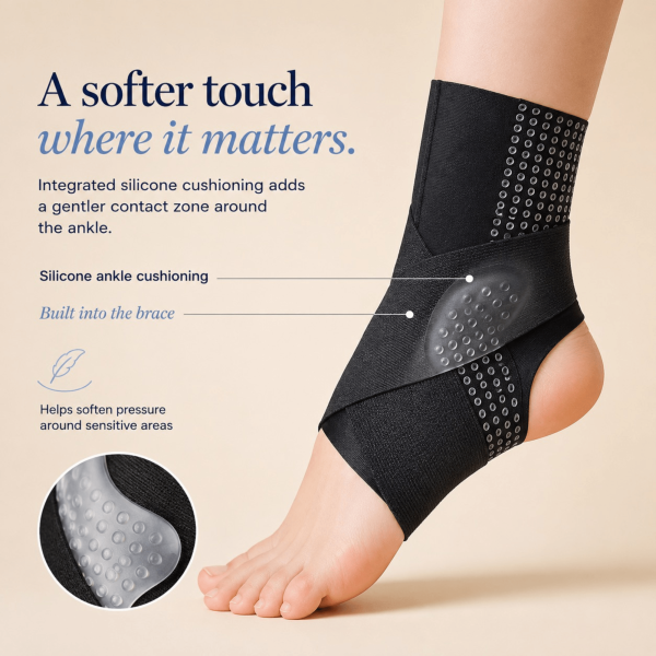 Unilva Adjustable Ankle Brace with Silicone Pads - Image 5