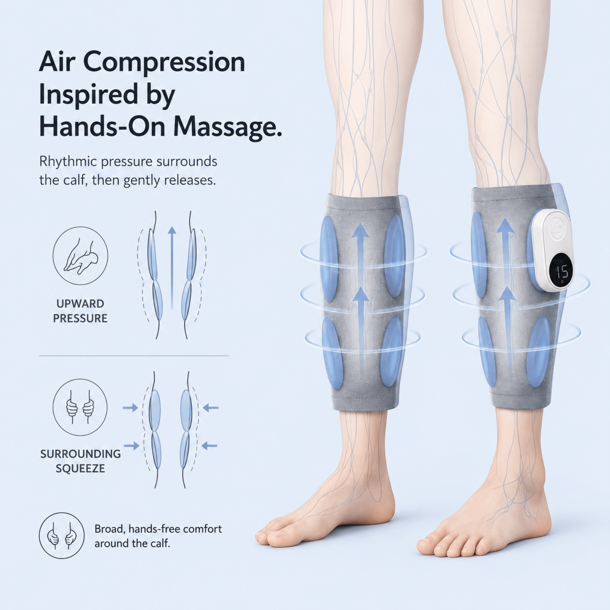 Wireless Air Compression Leg Massager for Heavy Legs & Swollen Ankles - Image 2