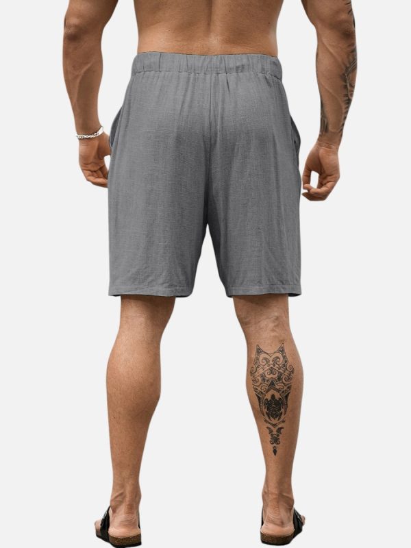 Men's Casual Drawstring Shorts ?C Lightweight Linen Look - Image 12
