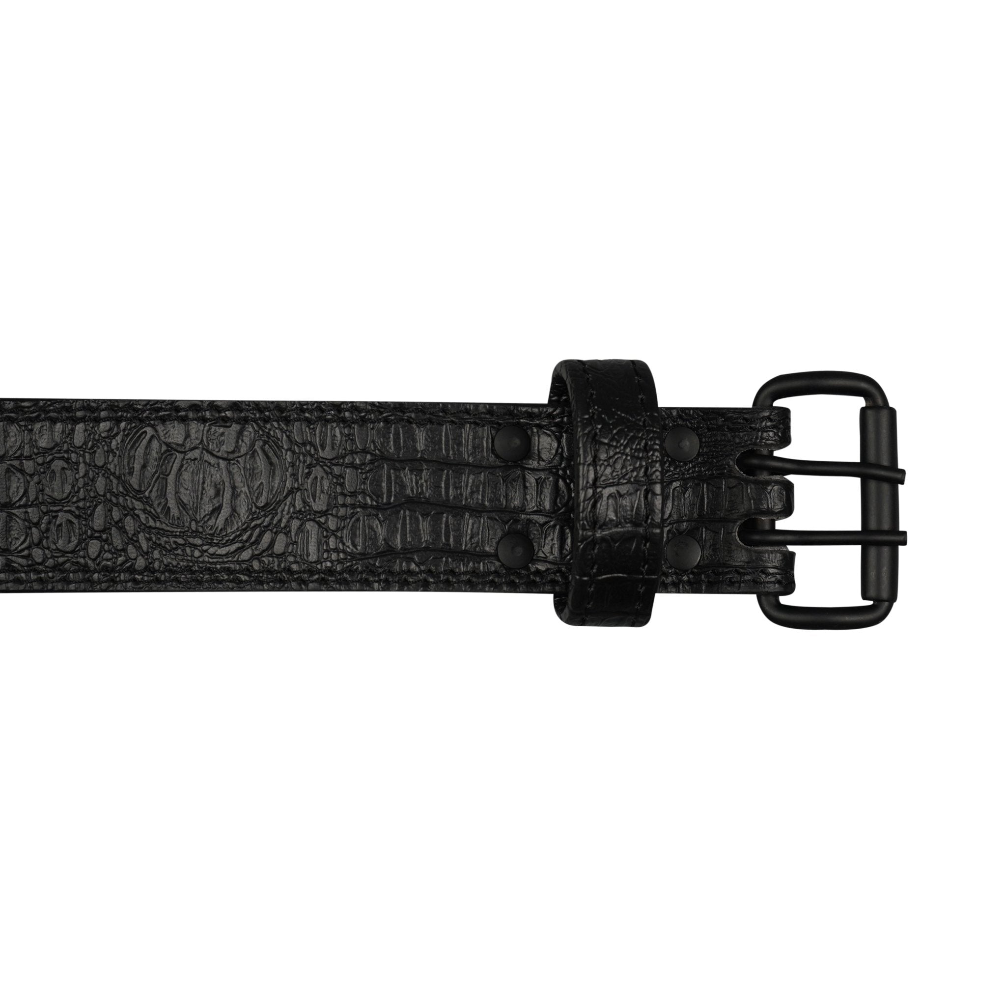 Predator Black Double Prong Leather Weightlifting Belt - Image 3