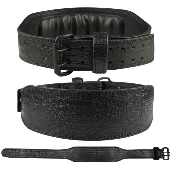 Predator Black Double Prong Leather Weightlifting Belt