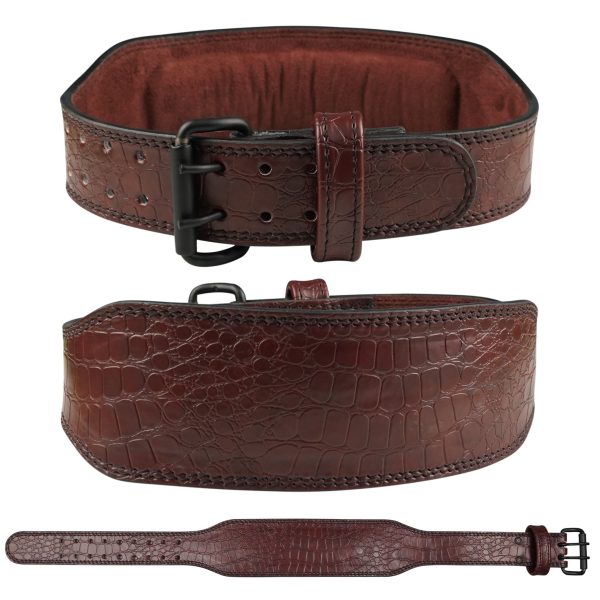 Predator Brown Double Prong Leather Weightlifting Belt
