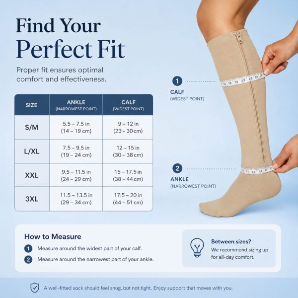 Zipper Compression Socks ?C 15?C20mmHg Graduated Support for Leg Comfort - Image 11