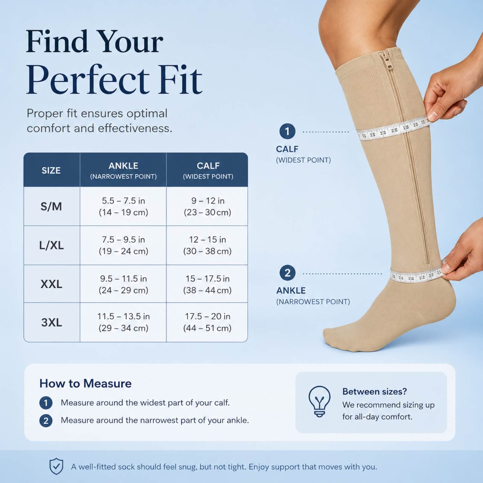 Zipper Compression Socks ?C 15?C20mmHg Graduated Support for Leg Comfort - Image 11